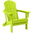 thumbnail image 3 of Polytrends  Laguna Weather Resistant Outdoor Patio Folding Adirondack Chair Lime Poly Synthetic Fiber, Plastic, 3 of 5