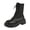 Black, variant on Women's Platform Combat Boots Casual Winter Mid Calf Lace Up Round Toe Thick Heel Ankle Booties White
