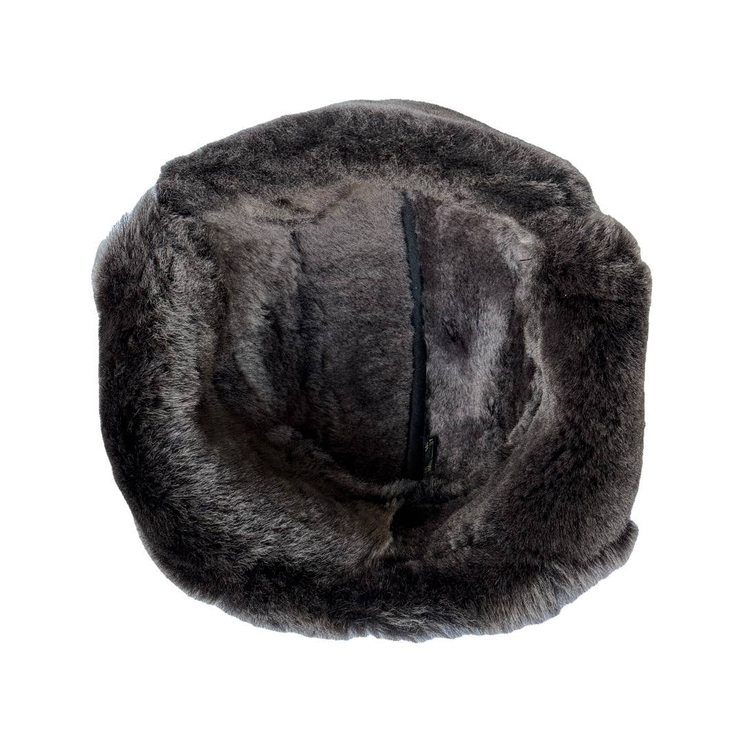 Leather Aviator Russian Ushanka Trapper Shearling Sheepskin Fur Ear Flap Waterproof Winter Hat (US, Alpha, Large, Whiskey)