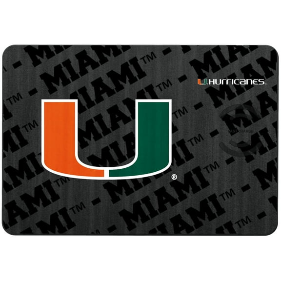 Keyscaper Miami Hurricanes 15W Fast Wireless Charger and Mouse Pad