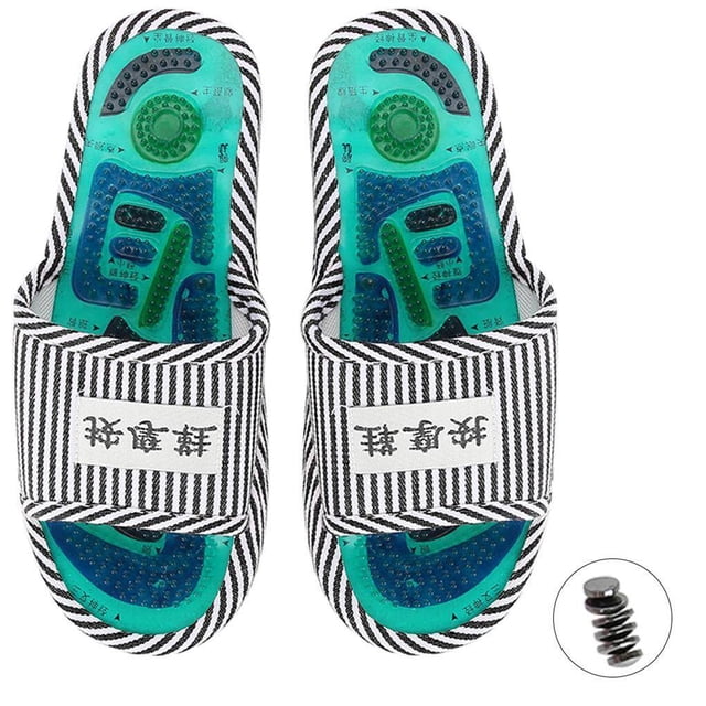 Vogacara 1 par de zapatillas de acupuntura masajeador de pies tamaño compacto alivio del cansancio zapatos de terapia antideslizantes para Protección de la piel