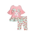 thumbnail image 2 of Bonnie Jean Baby Toddler Little Girls Holiday Easter Bunny Outfit Pink Tunic Capri Set, 2 of 2