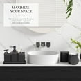 thumbnail image 6 of 6-Piece Black Bathroom Set - Sleek Resin Organizer with Soap Dispenser, Toothbrush Holder, Vanity Tray, Tumbler & Apothecary Jars for Small Spaces, 6 of 8