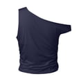 thumbnail image 5 of Rhuody Women'S Tops, Tees & Blouses Off The Shoulder Sleeveless Shirts Going Out Crop Tank Tops Slim Fitted Summer Basic Wear Blue, 5 of 5