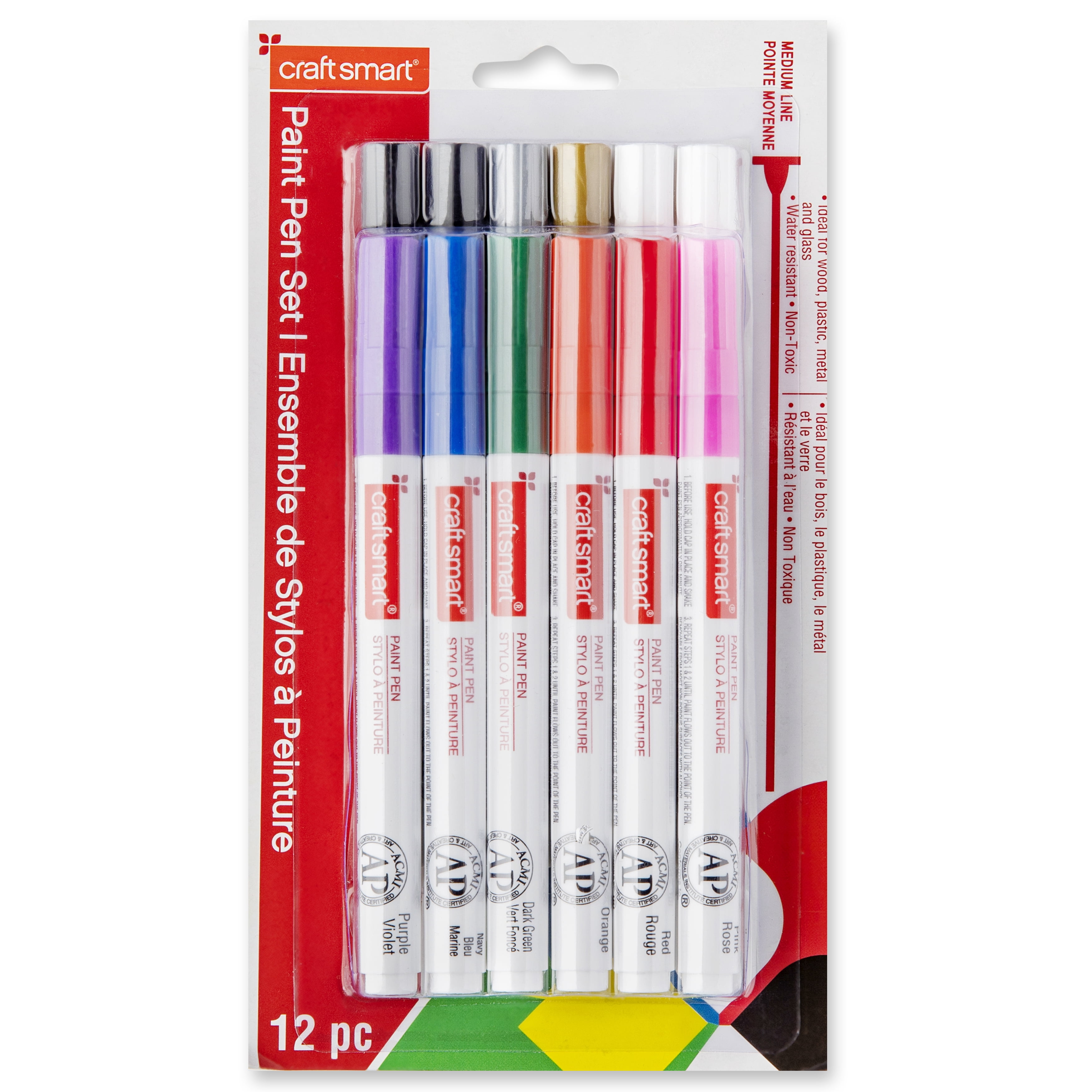 8 Packs: 12 ct. (96 total) Medium Line Paint Pen Set by Craft Smart