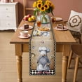 thumbnail image 2 of Vintage Gnomes Table Runner - 36 Inch Long Black White Checkered Retro Art Cotton and Linen Blended Dress Scarves Farmhouse Table Runner for Kitchen Dining, Coffee Table, 13" x 36", 2 of 8