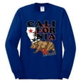 thumbnail image 2 of Wild Bobby, California Republic Cali Bear Pop Culture Mens Long Sleeve Shirt, Royal, Small, 2 of 3