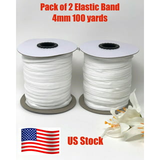 Braided Elastic Band 120 Yards 1/4 Inch Width White Elastic String
