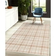 thumbnail image 4 of Plaid Decorative Rug, Modified Stripes Crossed Horizontal and Vertical Lines Forming Squares, Quality Carpet for Bedroom Dorm and Living Room, 6 Sizes, Pale Peach, by Ambesonne, 4 of 4