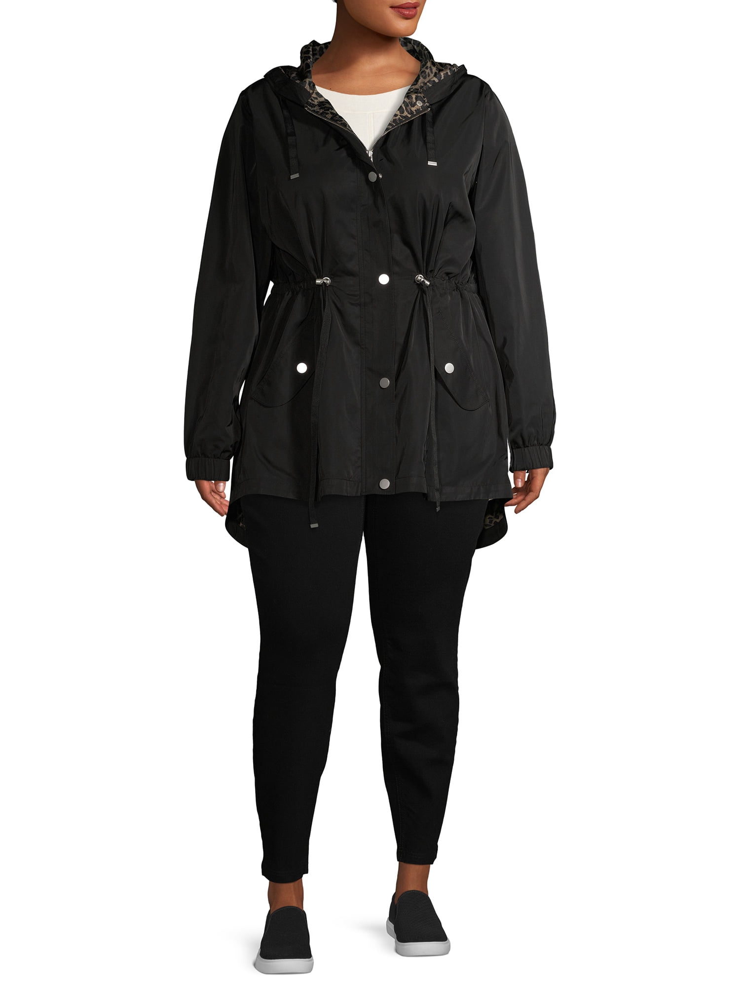 Time and Tru Women's Plus Size Lightweight Anorak Jacket