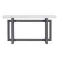thumbnail image 3 of Contemporary Console Table with Wood Top, Industrial Sofa Table, Extra Long Side Table for Entryway Hallway Living Room Foyer Corridor, Dark Gray and White, 3 of 7
