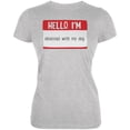 thumbnail image 1 of Halloween Hello I'm Obsessed With My Dog Juniors Soft T Shirt, 1 of 1