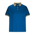 thumbnail image 1 of pstuiky camiseta de hombre, Camisa deportiva de manga corta con cuello redondo y botones de color liso para hombre camisetas de hombre l, 1 of 4
