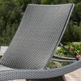 thumbnail image 6 of Anthony 3 Piece Outdoor Wicker Lounge with Cushions and Coffee Table, Grey, Green and White Stripe, 6 of 6