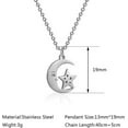 thumbnail image 2 of Stainless Steel Star Moon Crescent Style Pendant Necklace, 2 of 5