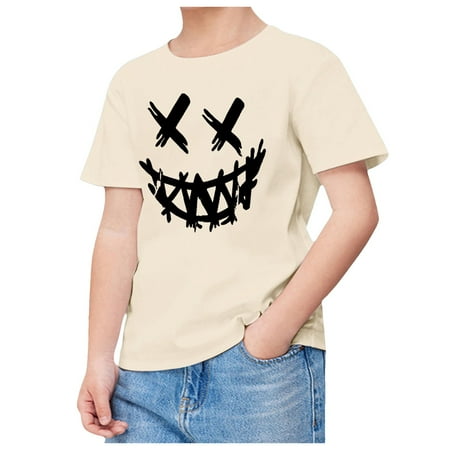 

Dr.Eam Toddler Boys Girls Tees T-Shirts Children S Printed Short Sleeved T Shirt Fashion Tops Casual Soft Dailywear Yellow 3 Y-4 Y