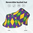 thumbnail image 5 of Disketp Mardi Gras Print Reflective Bucket Hat Beach Hat Summer Travel Sun Hats Fisherman Cap, 5 of 8