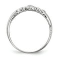 thumbnail image 2 of White Sterling Silver Ring Band Fashion Open Back Flat Cubic Zirconia CZ Round, 2 of 4