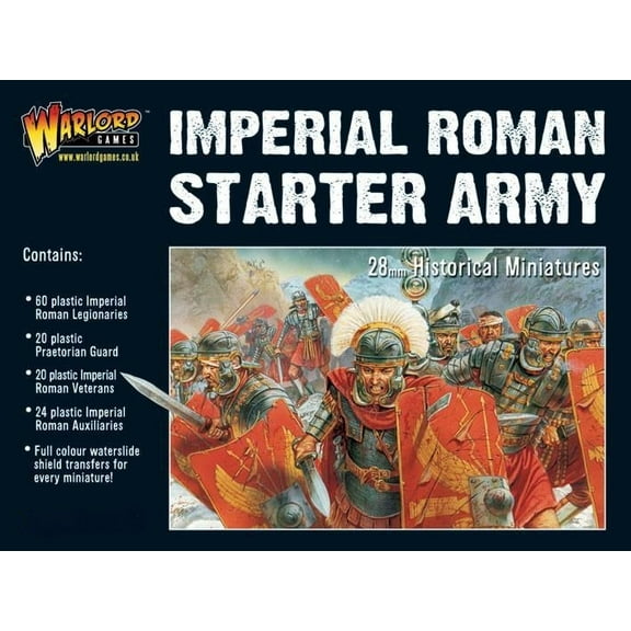 Wargames Delivered - Imperial Roman Starter Army Boxed Set - 28mm Miniatures, 124 Infantry Includes Roman, Veterans, Auxiliaries Infantry, Digital Bundle Model kit by Warlord Games
