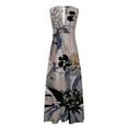 thumbnail image 4 of Moda Casual verano sin mangas cuello en V vestido estampado cremallera vestido de mujer vestidos largos Pompotops  ghjkhdj5092, 4 of 5