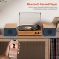 thumbnail image 2 of Reproductor de discos de vinilo con parlantes estéreo duales para estantería Tocadiscos Bluetooth con transmisión por correa vintage con parlantes externos, convierte vinilo a MP3, reproductores LP En, 2 of 5