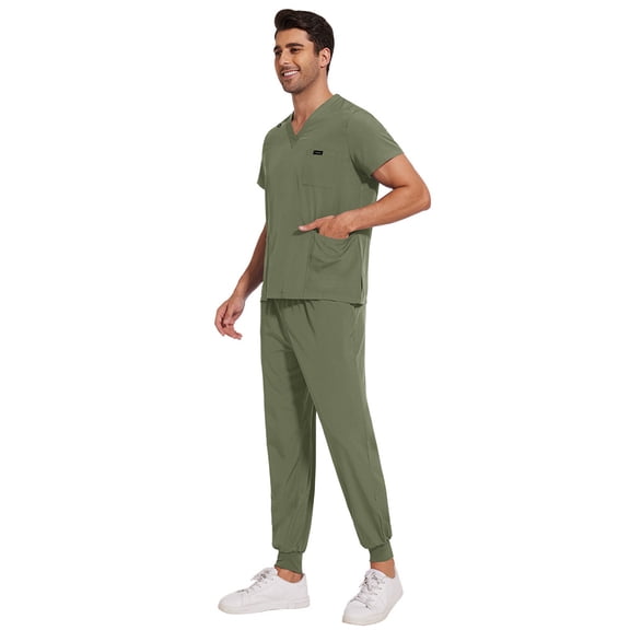 Professional Men's VNeck Nursing Scrubs Healthcare Uniforms for Nursing Home SPA Durable Comfortable Workwear Set