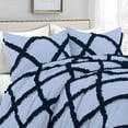 thumbnail image 2 of D.N.G. BEDDINGS 5 Piece Luxury Two Tone Diamond Ruffle Pattern Comforter Set Premium Super Soft, All Season 800 Thread Count, 100% Egyptian Cotton, King/California King Size Light Blue-Navy Color, 2 of 4