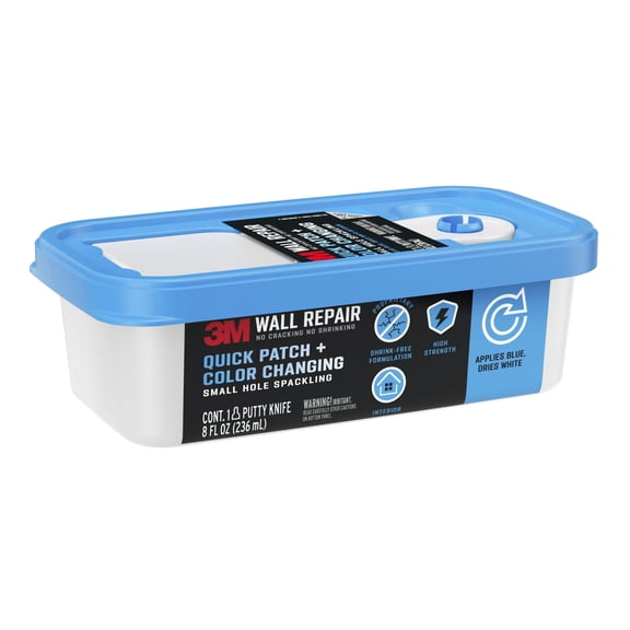 3M Color Changing Spackling Compound, High Strength Hole Repair, Interior & Exterior, 8 oz
