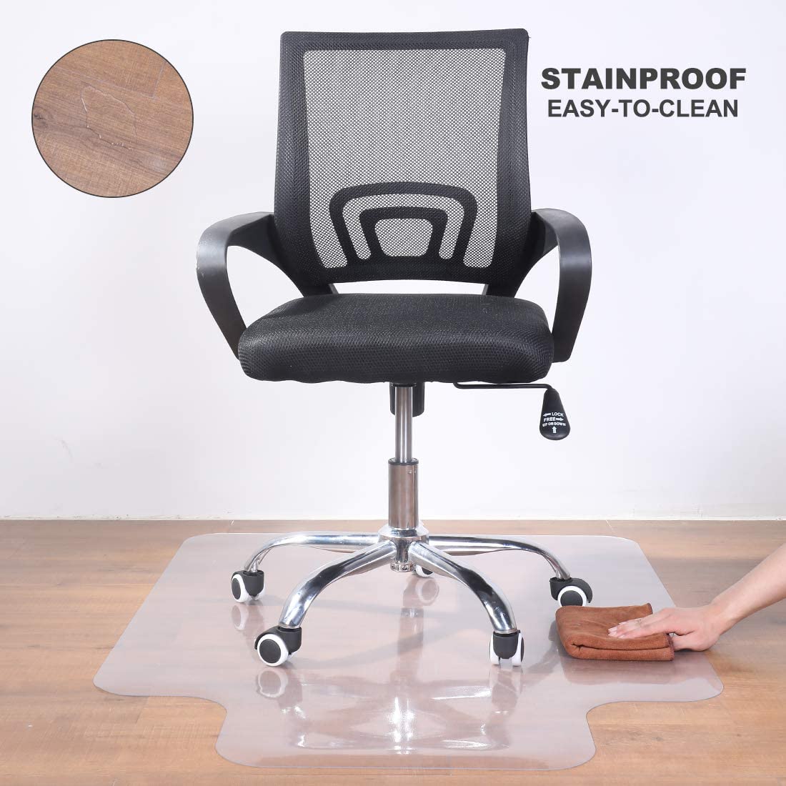 Home Office Chair Mat for Hardwood Floor 35'' x 47'', Clear Desk Chair
