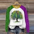 thumbnail image 2 of FrzhBrz Mardi Gras Shirts for Women Long Sleeve Tshirts Sweatshirts for Women Graphic Mask Printed Carnival Party Plus Size Tunic Tops, 2 of 3