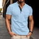 thumbnail image 1 of pstuiky camisetas de hombre, Camisa tipo jersey para hombre, de color liso, con botones, manga corta y cuello alto camisetas de hombre xl, 1 of 6