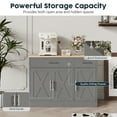 thumbnail image 6 of Walsunny Sideboards Buffets Cabinet Table 42.5" with 2 Drawers 3 Doors Adjustable Shelf Farmhouse Coffee Bar Cabinet with Storage for Kitchen Living Room Dining Room Gray, 6 of 10