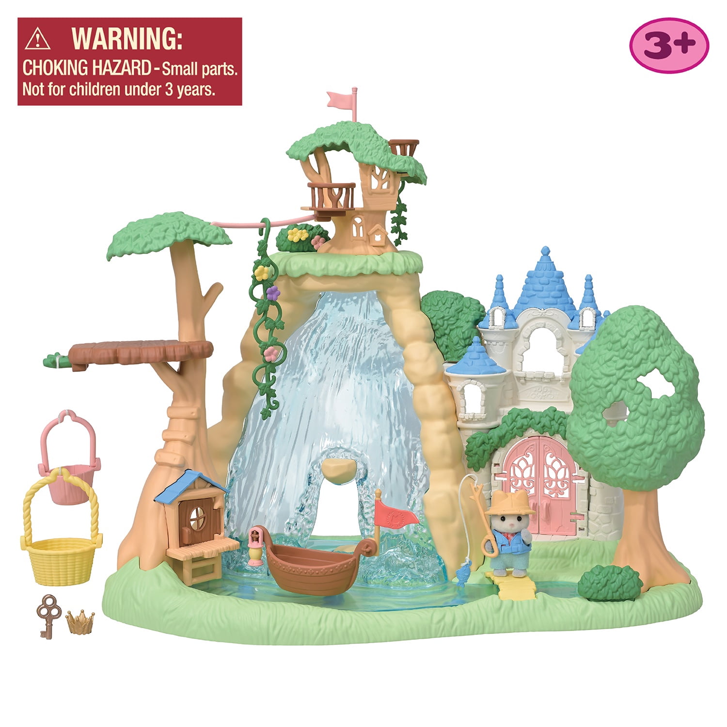 Calico Critters Secret Forest Falls, Dollhouse Playset with Figure and Accessories