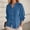 Navy, variant on DuoJiaJ Women's Summer Shirt Fashion Elegant Top Linen Long Sleeve T Shirt V Neck Shirt Belted Waist Casual Loose Shirt With Buttons Women's Blouses Beige L