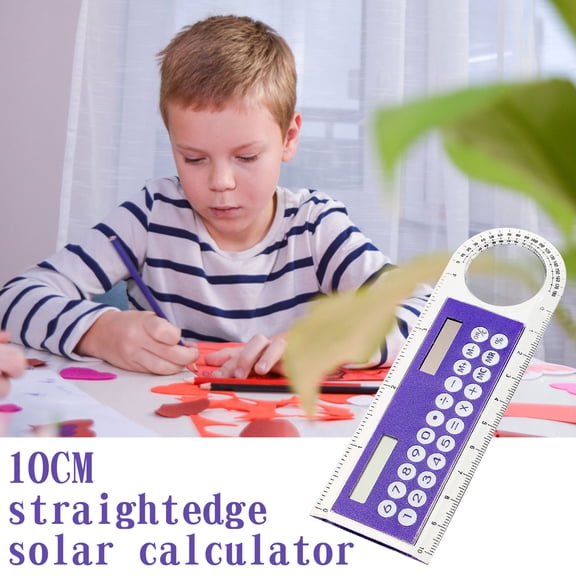 HOARBOEG 5in Solar Calculator and Ruler Combination Set Multifunctional Large Display Scientific Calculator with Magnifier 3-in-1 Multifunctional Stationery