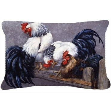 Roosters Roosting Fabric Decorative Pillow