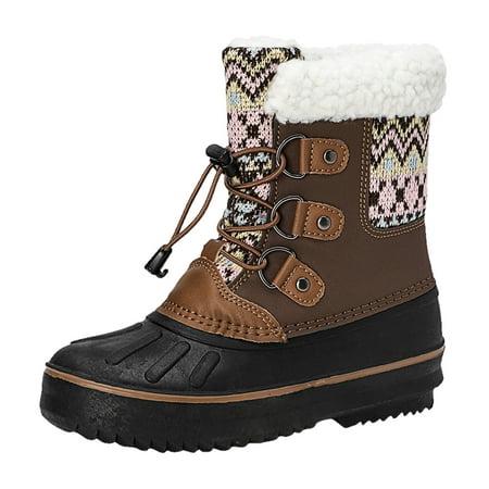 

Yinguo Kids Shoes Snow Boots Girls Boys OutdoorBoots Waterproof Warm Boots With Cotton Snow Boots