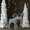 thumbnail image 2 of Northlight Checkered Moose with Striped Scarf Christmas Figure - 10" - Gray, 2 of 5