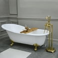thumbnail image 3 of Aqua Eden NHVCTND653129B2 61-Inch Cast Iron Oval Single Slipper Clawfoot Tub (No Faucet Drillings) in White/Polished Brass, 3 of 7