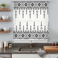 thumbnail image 5 of Black White Boho Sheer Curtains 63 Inches Long, Vintage Ethnic Tribe Abstract Art Retro Light Filering Curtains, Breathable Simi Curtain Privacy Drapes for Living Room Bedroom Window Treatment, 5 of 9