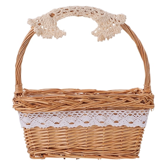 Niceauty Natural Rattan Woven Flower Basket for Fresh and Artificial Flowers