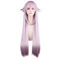 thumbnail image 1 of Peluca de cosplay de color morado claro, larga y recta con puntas volteadas, 1 of 3