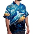 thumbnail image 2 of Starry Shark Men's Casual Printed Button Down Short Sleeve Beach Shirts, 2 of 6