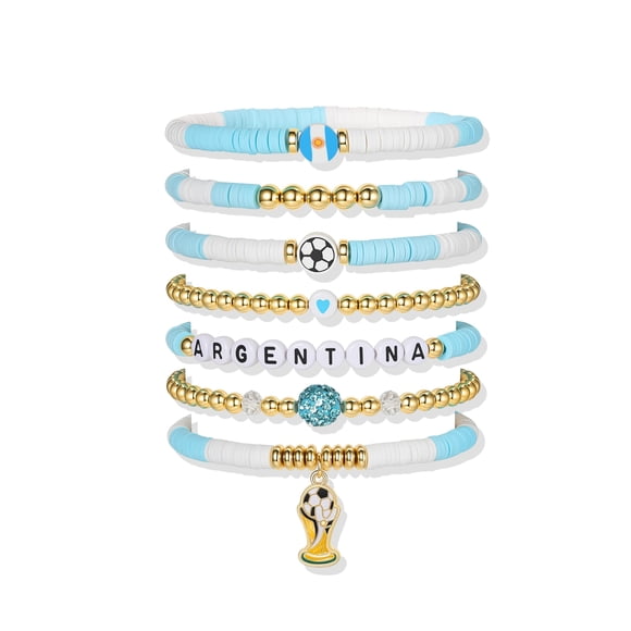 Poasrelax Set de 7 pulseras para fanáticos de Argentina
