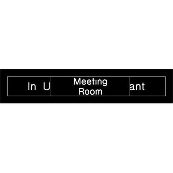 EN304BK National Marker Engraved Meeting Room in Use/Vacant Sign, 2 Inches x 10 Inches, Black, 2Ply Plastic