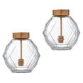 thumbnail image 4 of 2 Pcs Glass Honeypots Practical Storage Jars Food Container Transparent Canister, 4 of 8