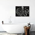 thumbnail image 5 of Acheng Framed Canvas Wall Art for Living Room Octopus Black Background Wall Decor, Ocean Animal Aesthetic Paintings for Bedroom Office Kitchen Bathroom, Ready to Hang Wall Pictures 20x16inch, 5 of 6