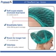 thumbnail image 7 of ProtectX 100 Pack Green Disposable Hair Nets, Elastic Head Cover, Bouffant Caps, Sanitation Head Cover for Food Service, Spa Men & Women - 21 inch, 7 of 7