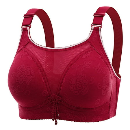 CAICJ98 Plus Size Lingerie Underwear Breathable Sports Wearing Women Vest Pad Top Sexy Bra Chest 44 Red