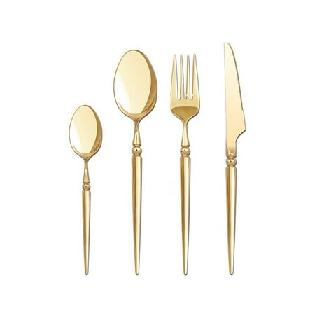 

dosili 24Pcs Europe Luxury Fashion Cutlery Set 18/10 Stainless Steel Creativity Gift Set Flatware Gold 304 Drop Shipping